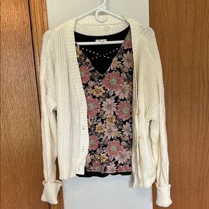 Maurices Cream Open-Front Cardigan